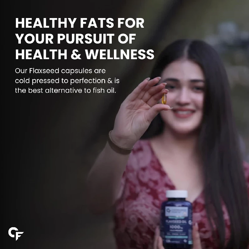 Carbamide Forte Cold Pressed Organic Flaxseed Oil Omega 3 6 9 Capsules, 360 g-5.webp